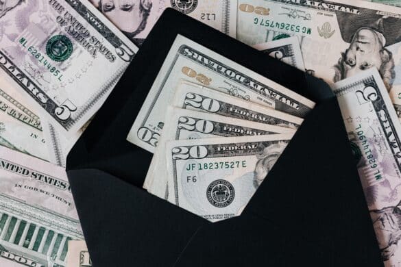 black envelope with money inside
